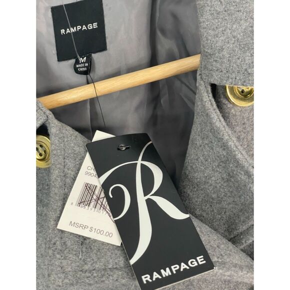 Rampage Women's Classic Pea Coat Gray Size Small-Medium New w/tag k35 - Picture 10 of 15